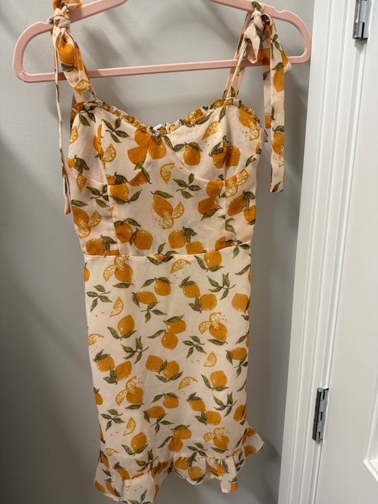 o.p.t. Lemon Print Ruffle Mini Dress - Picture 3 of 6